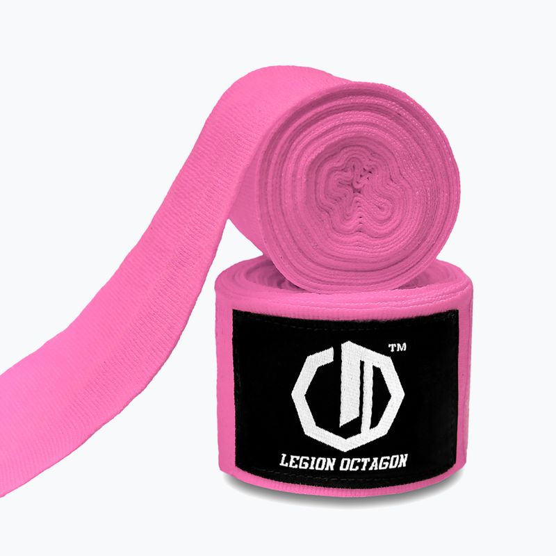 Bandaże bokserskie Octagon Legion Standard 500 cm pink 2