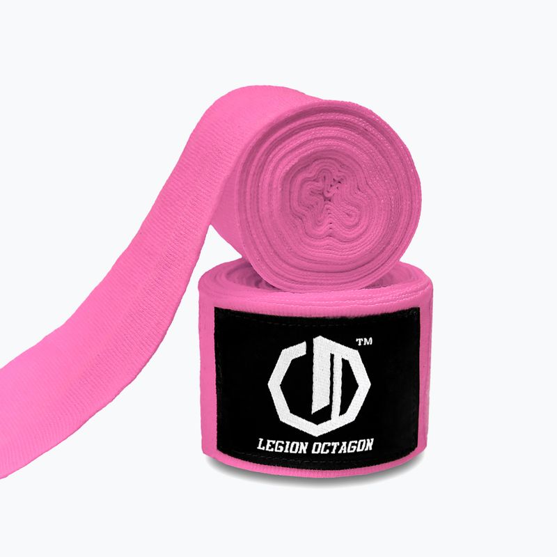 Bandaże bokserskie Octagon Legion Standard 300 cm pink 2