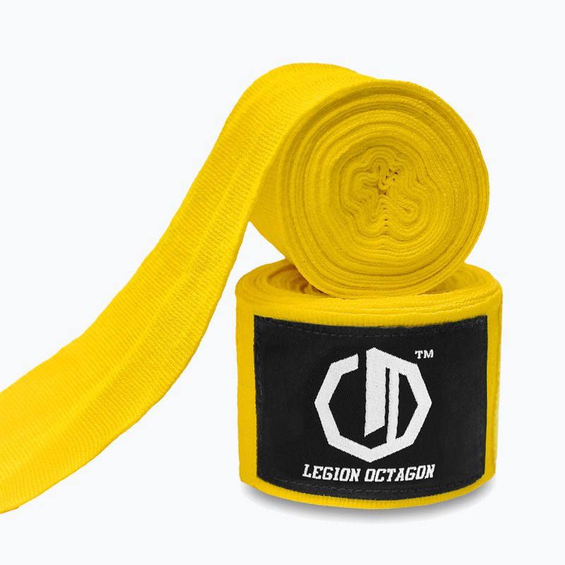 Bandaże bokserskie Octagon Legion Standard 300 cm yellow 2