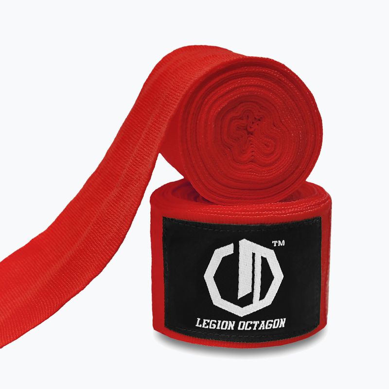 Bandaże bokserskie Octagon Legion Standard 500 cm red 2