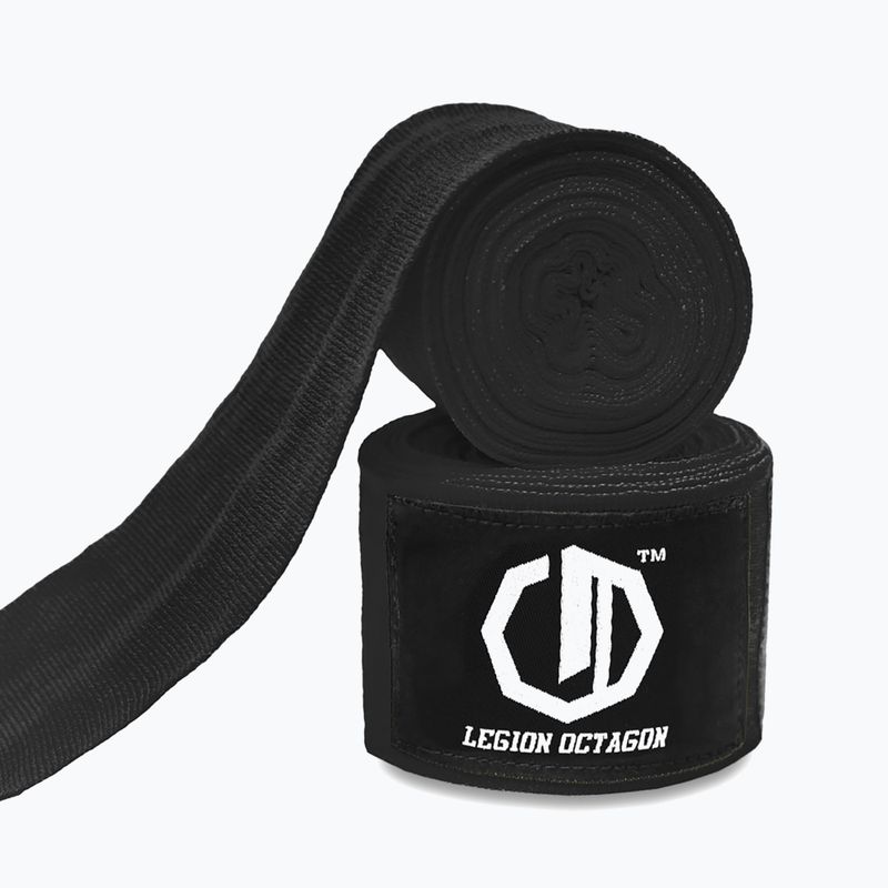 Bandaże bokserskie Octagon Legion Standard 500 cm black/white 2