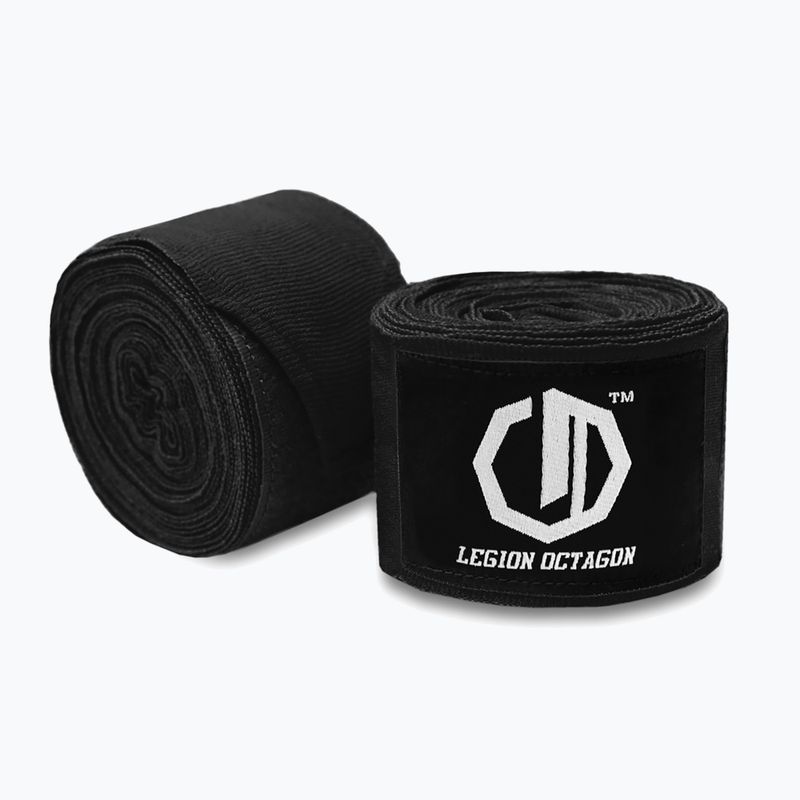 Bandaże bokserskie Octagon Legion Standard 300 cm black/white