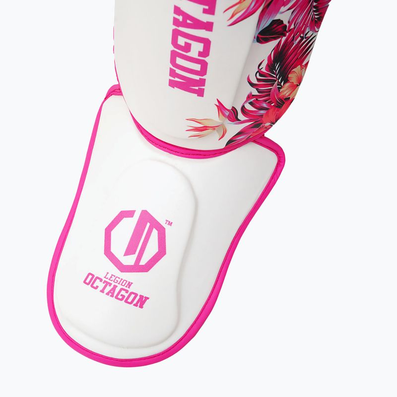 Ochraniacze piszczeli Octagon Legion Flower white/pink 3