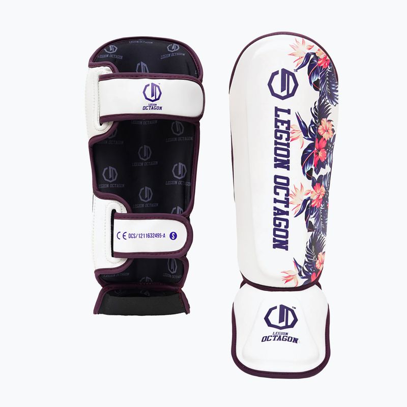 Ochraniacze piszczeli Octagon Legion Flower white/purple 2