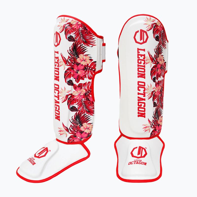 Ochraniacze piszczeli Octagon Legion Flower white/red