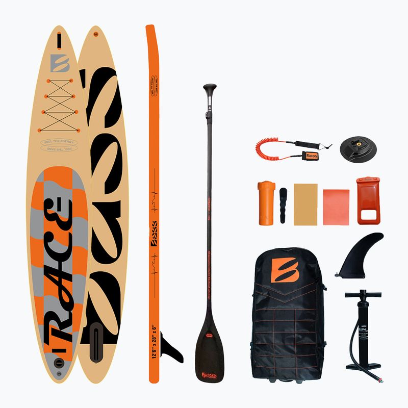 Deska SUP Bass Race 12'6" PRO + Extreme Pro M+ pomarańczowa