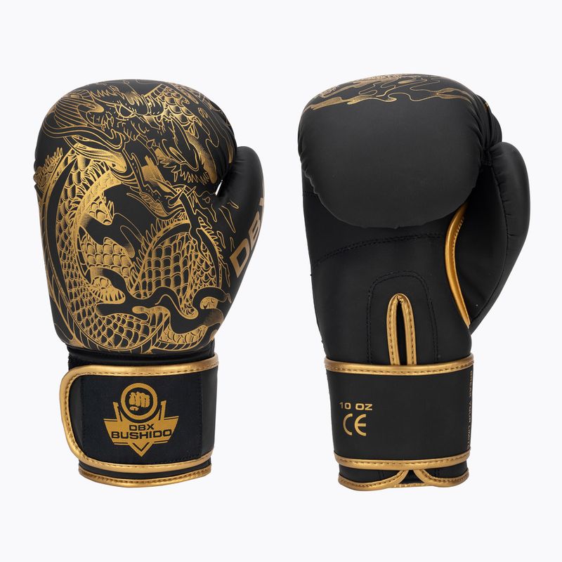 Rękawice bokserskie DBX BUSHIDO "Gold Dragon" złote/czarne
