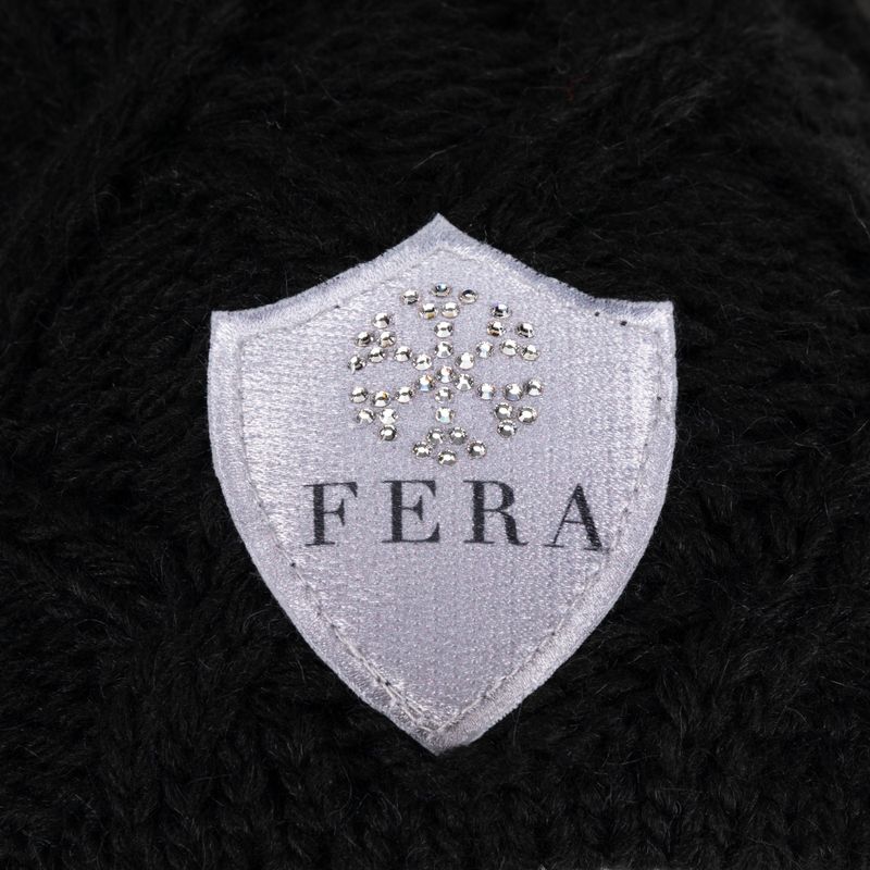 Czapka zimowa damska FERA Equestrian Swarovski Snowflake black 3