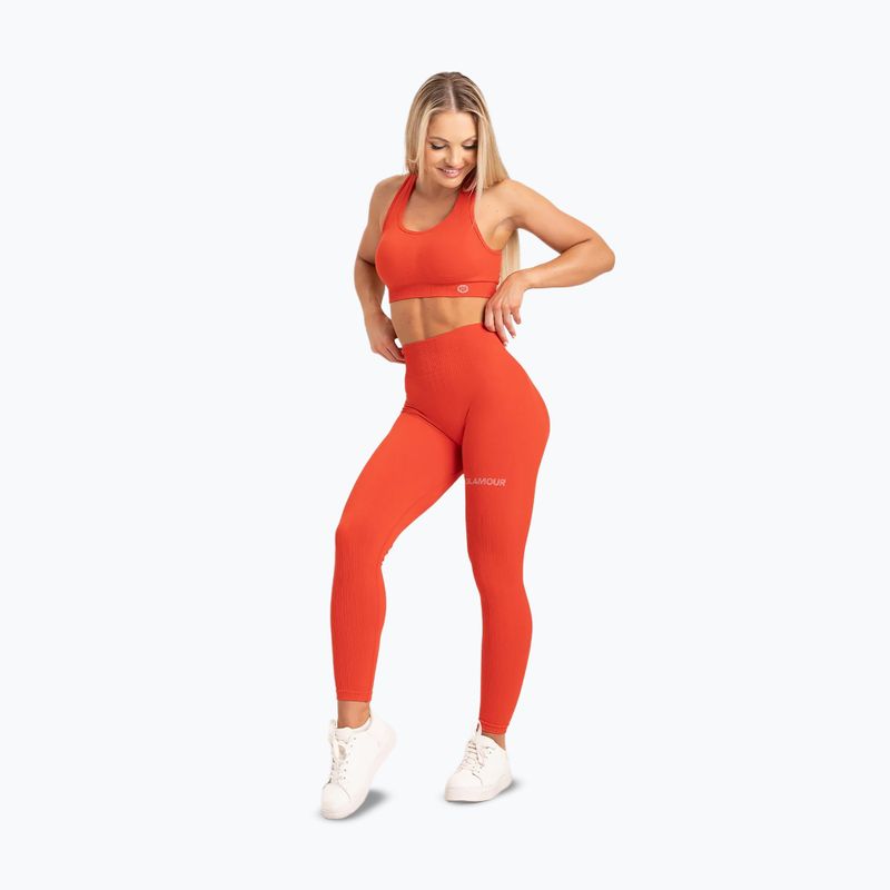 Legginsy treningowe damskie Gym Glamour Push Up coral 17