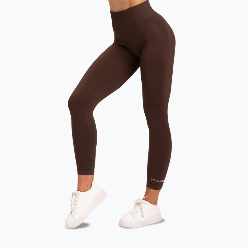 Legginsy treningowe damskie Gym Glamour Push Up chocolate