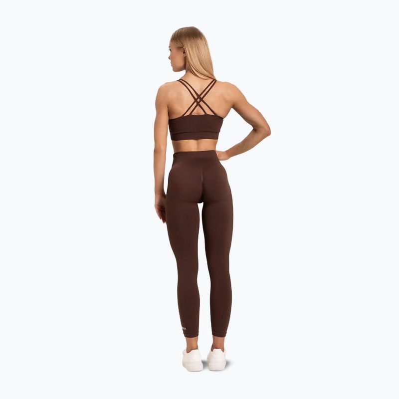 Legginsy treningowe damskie Gym Glamour Push Up chocolate 4