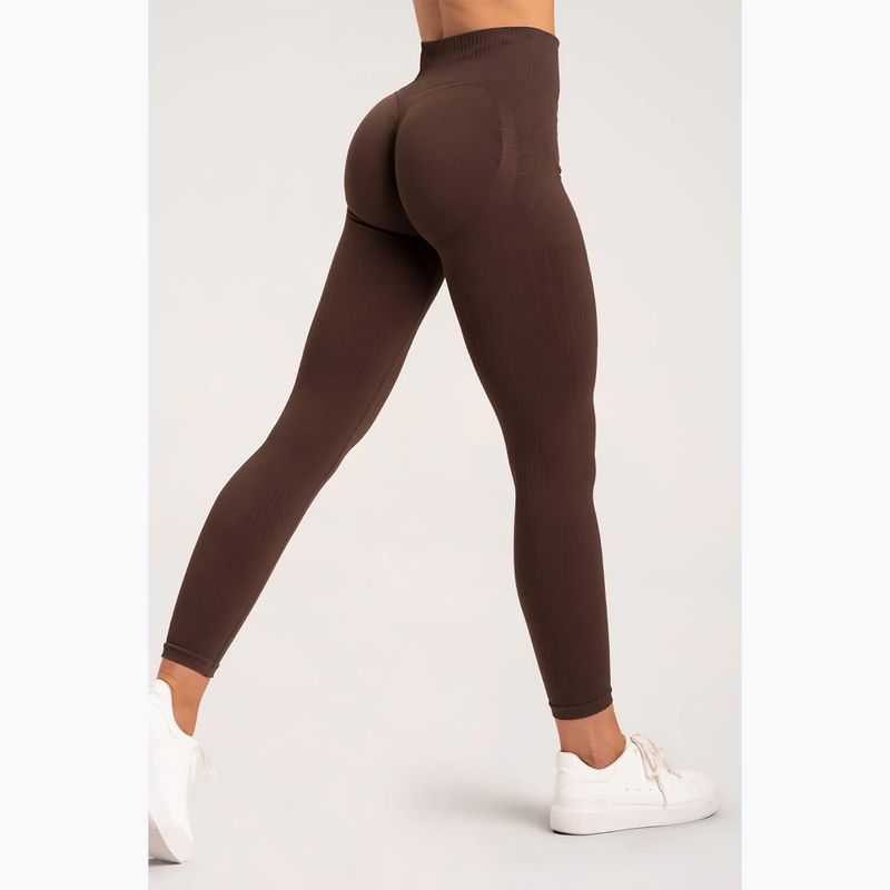 Legginsy treningowe damskie Gym Glamour Push Up chocolate 6