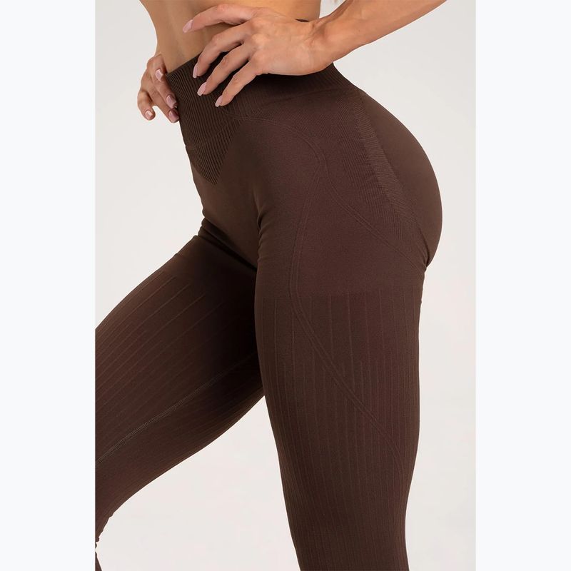 Legginsy treningowe damskie Gym Glamour Push Up chocolate 7