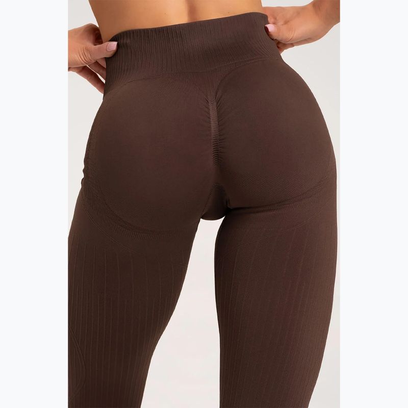 Legginsy treningowe damskie Gym Glamour Push Up chocolate 9
