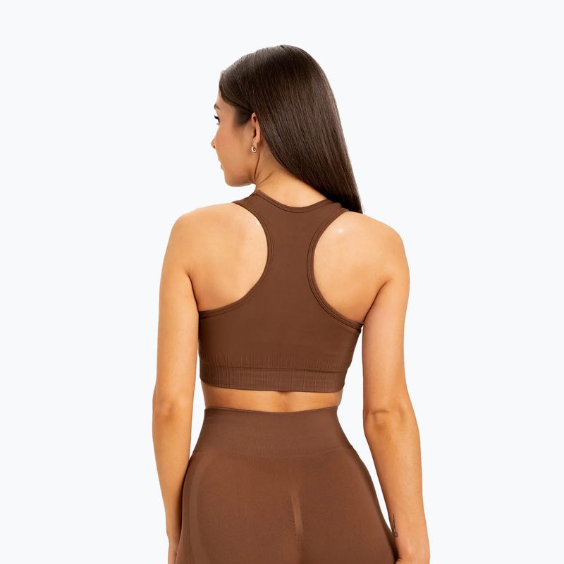 Biustonosz treningowy Gym Glamour Push Up chocolate 2