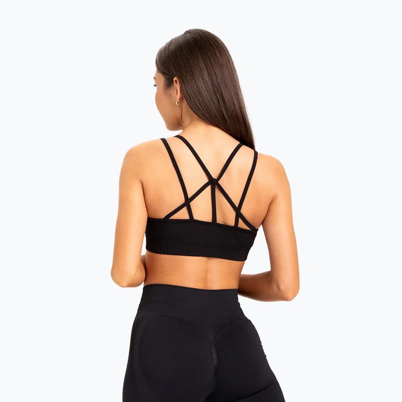 Biustonosz treningowy Gym Glamour bezszwowy black 2