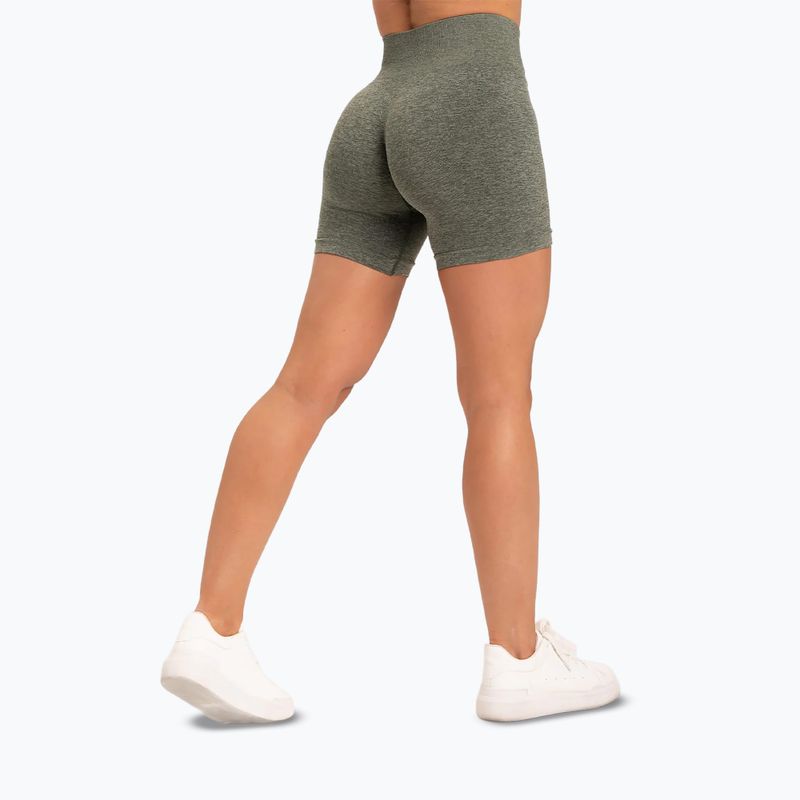 Spodenki treningowe damskie Gym Glamour Seamless khaki 3