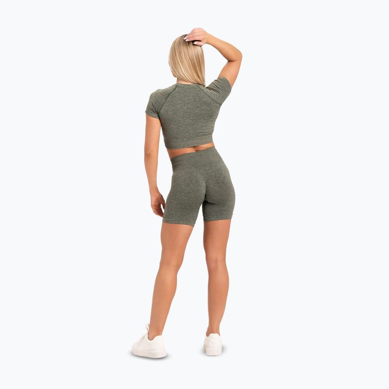 Spodenki treningowe damskie Gym Glamour Seamless khaki 4