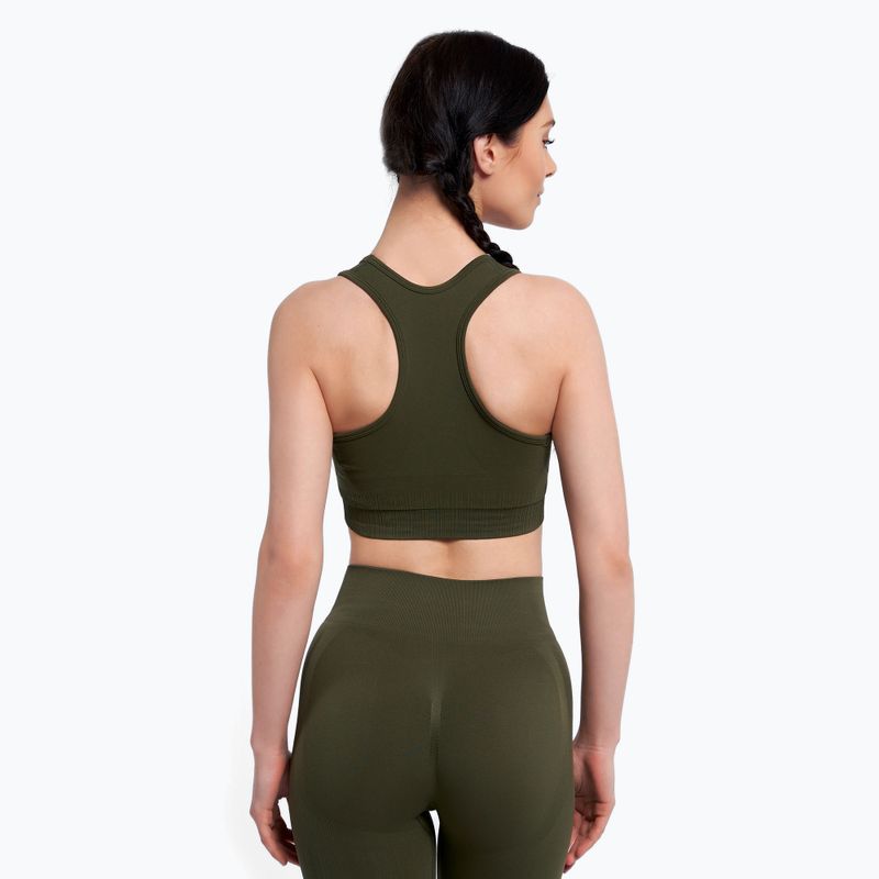 Biustonosz treningowy Gym Glamour Push Up khaki 4