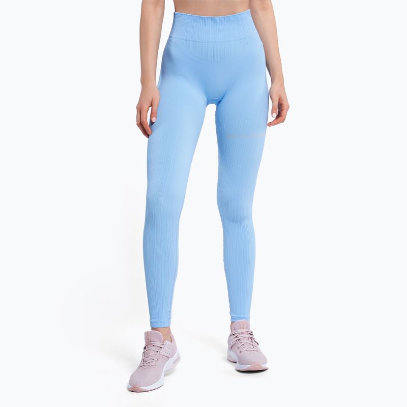 Legginsy treningowe damskie Gym Glamour Push Up baby blue