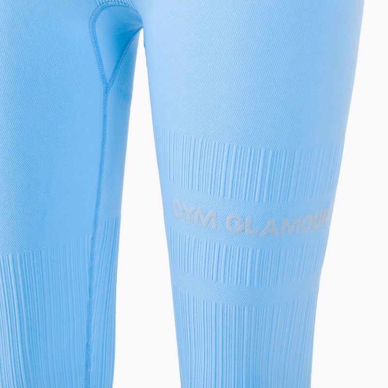 Legginsy treningowe damskie Gym Glamour Push Up baby blue 8