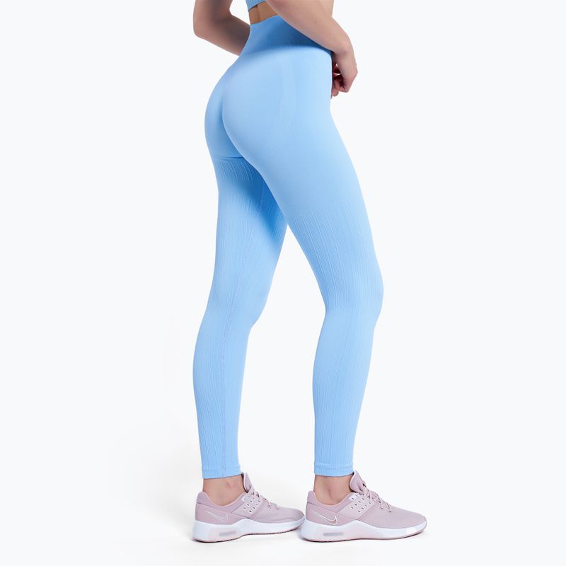 Legginsy treningowe damskie Gym Glamour Push Up baby blue 3