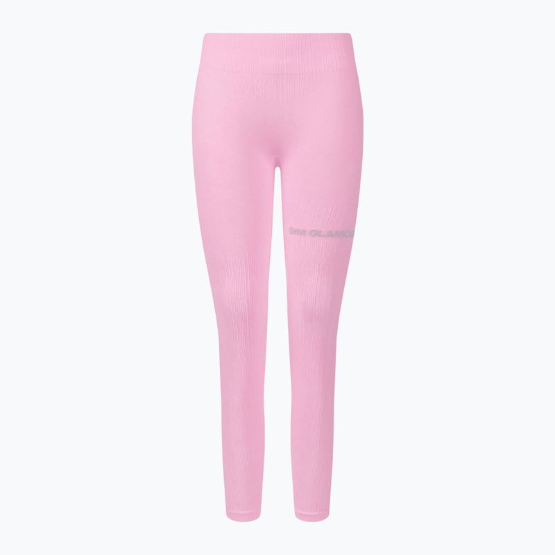 Legginsy treningowe damskie Gym Glamour Push Up candy pink 7