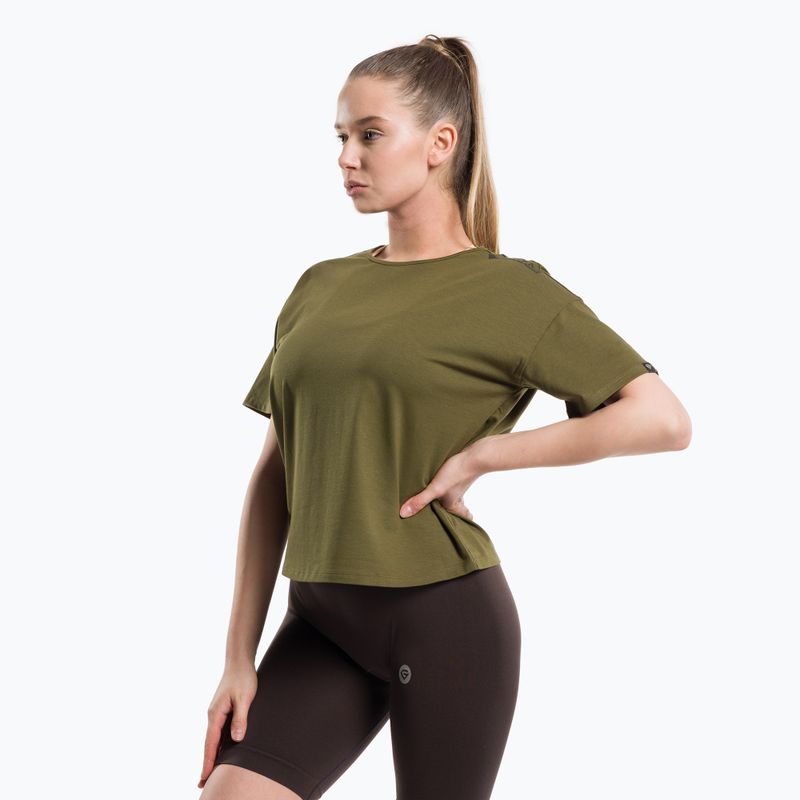 Koszulka treningowa damska Gym Glamour V khaki