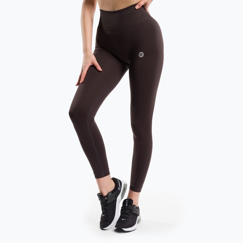 Legginsy treningowe damskie Gym Glamour Flexible brownie