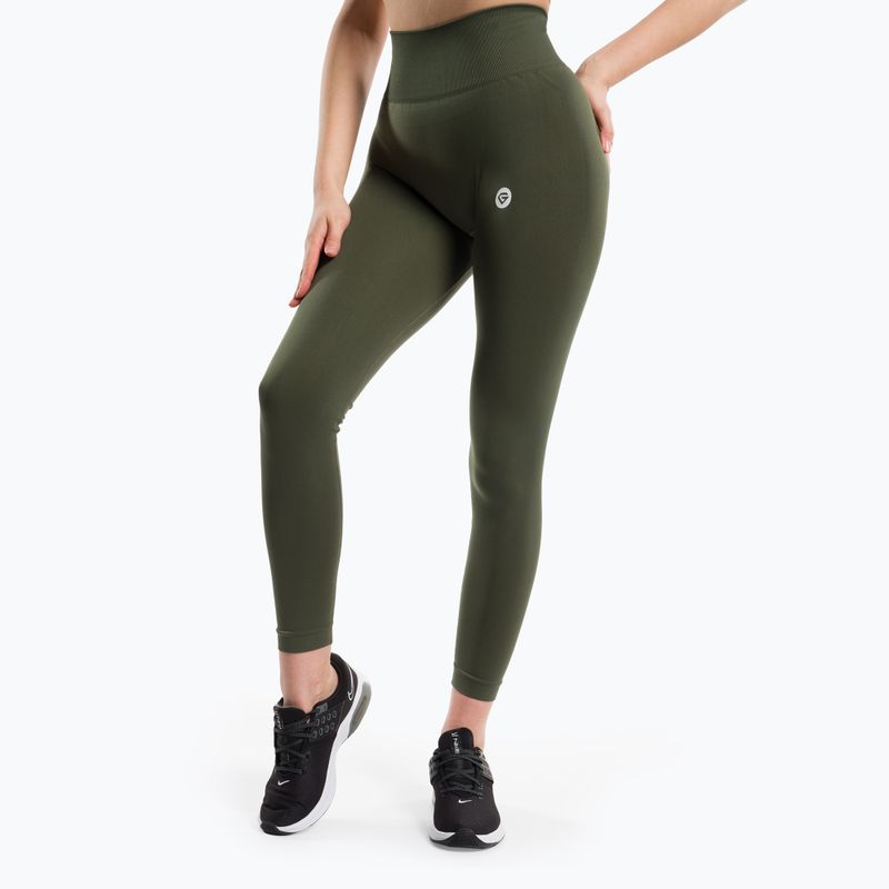 Legginsy treningowe damskie Gym Glamour Flexible khaki