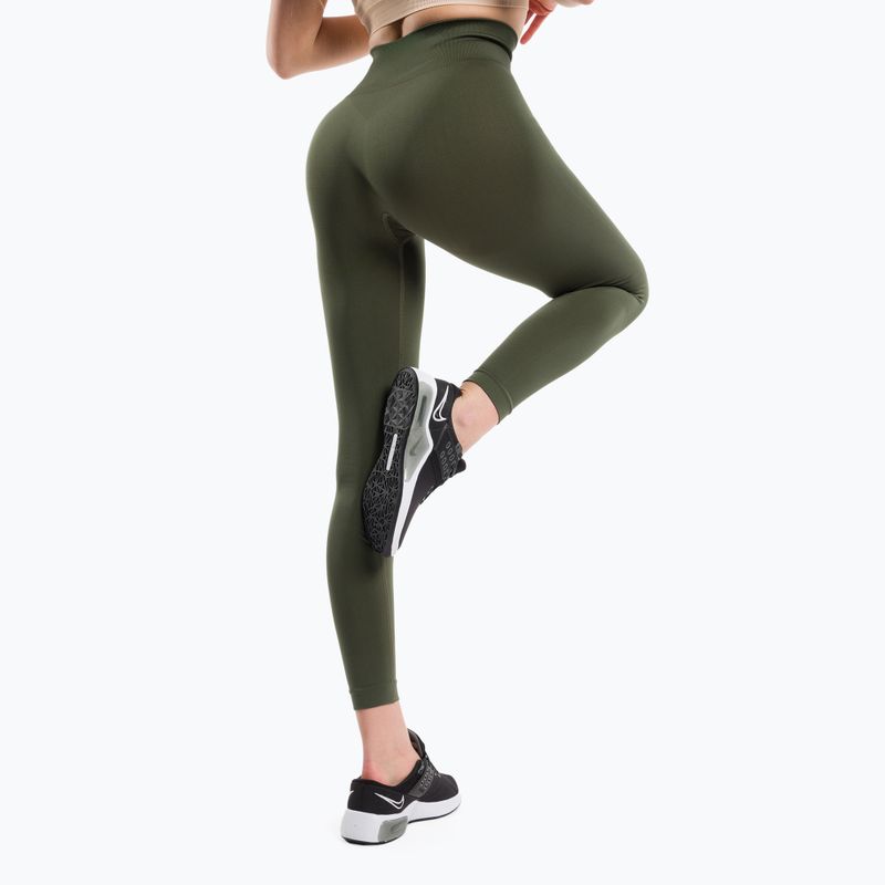 Legginsy treningowe damskie Gym Glamour Flexible khaki 3