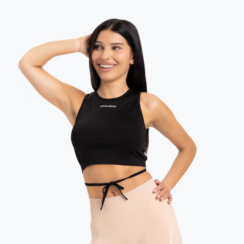 Top treningowy damski Gym Glamour Wiązany black