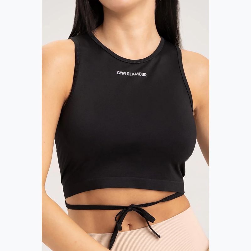 Top treningowy damski Gym Glamour Wiązany black 3