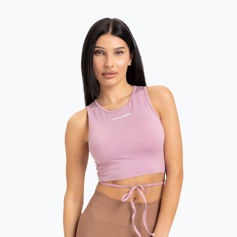 Top treningowy damski Gym Glamour Wiązany pink 3
