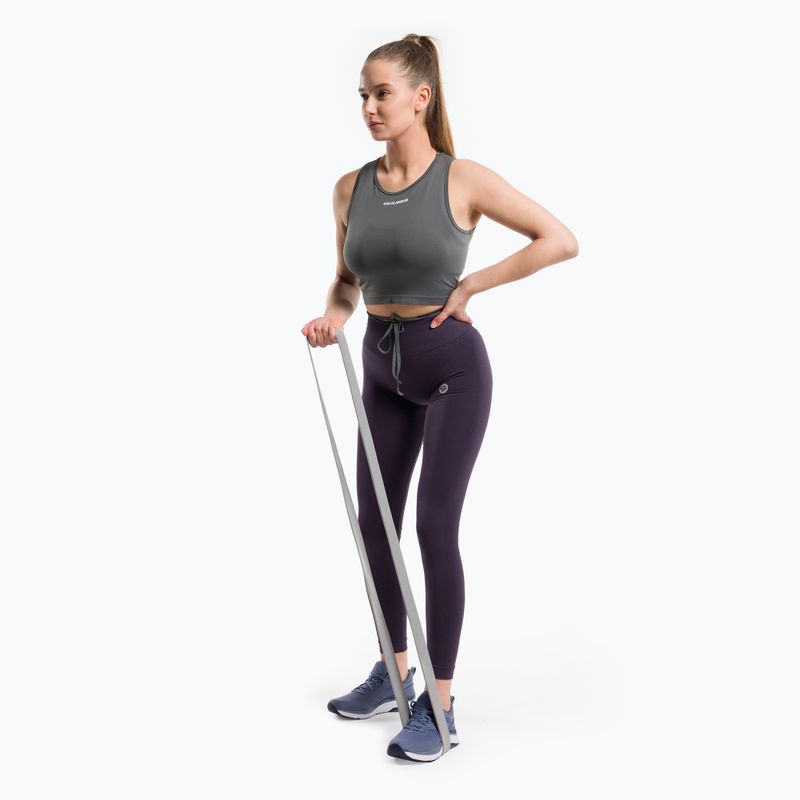 Top treningowy damski Gym Glamour Wiązany silver grey 2