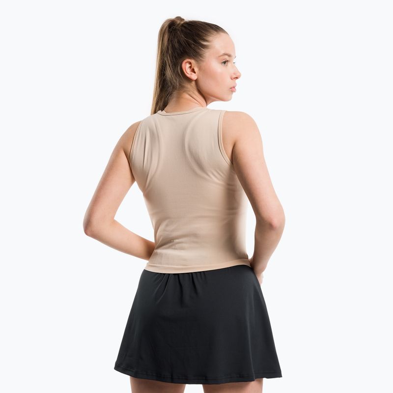 Top treningowy damski Gym Glamour Ściągany beige 3