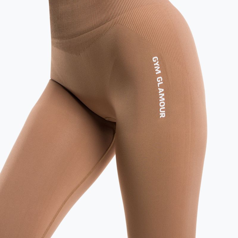 Legginsy treningowe damskie Gym Glamour Compress cappuccino 4