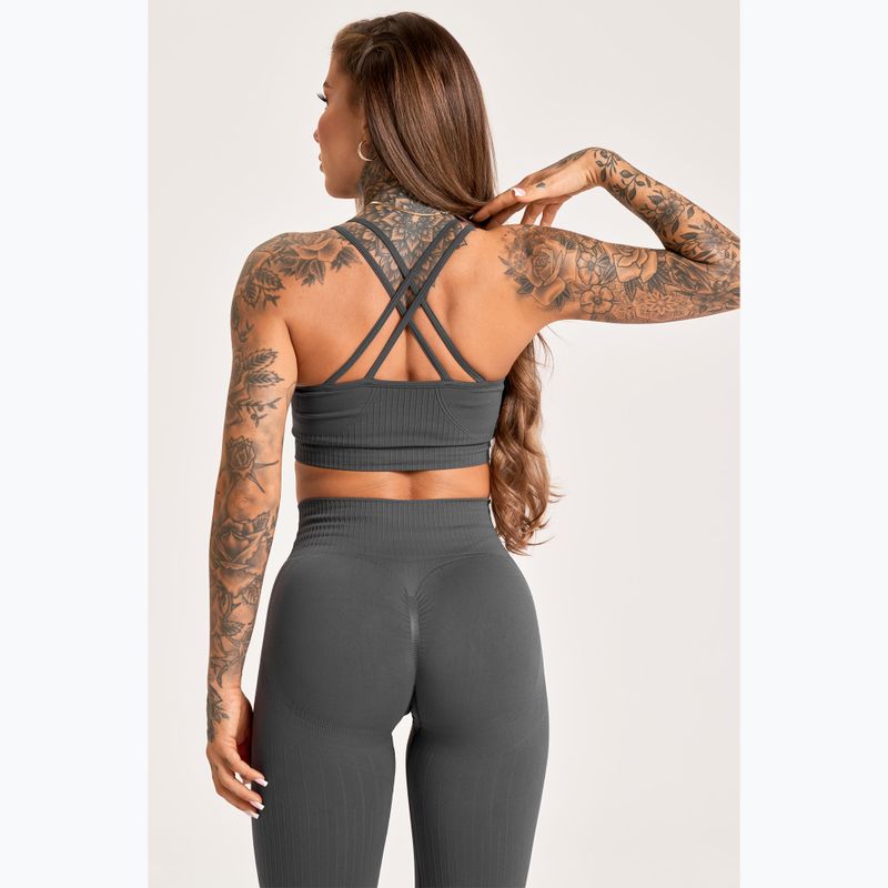 Legginsy damskie Gym Glamour Push Up 2.0 dark silver 6