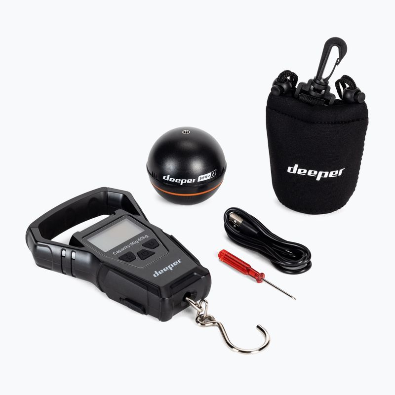 Echosonda wędkarska Deeper Smart Sonar Pro+ 2 + Waga czarna