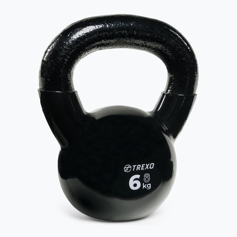 Kettlebell Żeliwny gumowany TREXO VKB06 6 kg