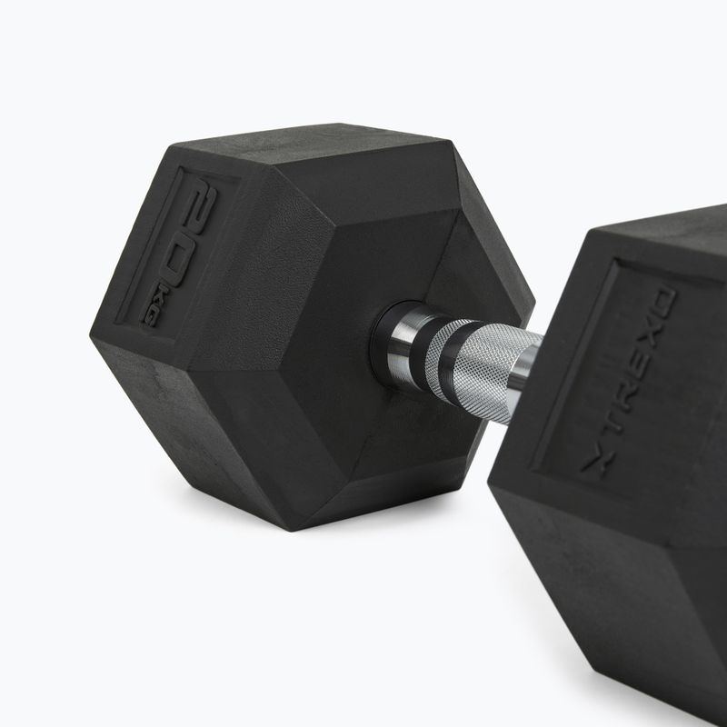 Hantel ogumowany XTREXO Hex 20 kg 8