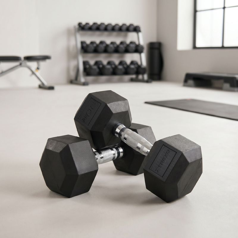 Hantel ogumowany XTREXO Hex 20 kg 3