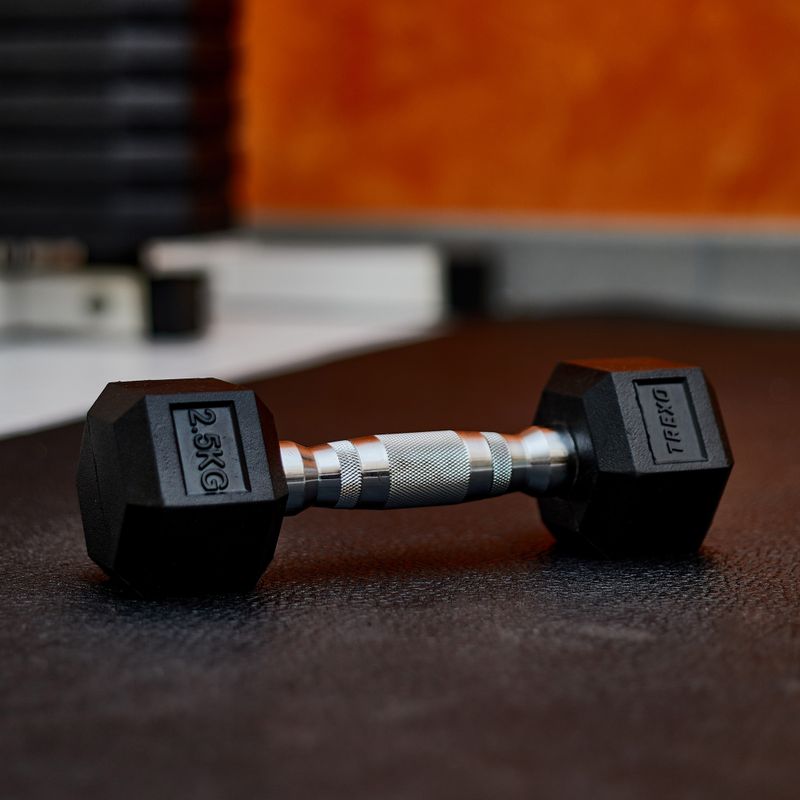 Hantel ogumowany XTREXO Hex 2.5 kg 5