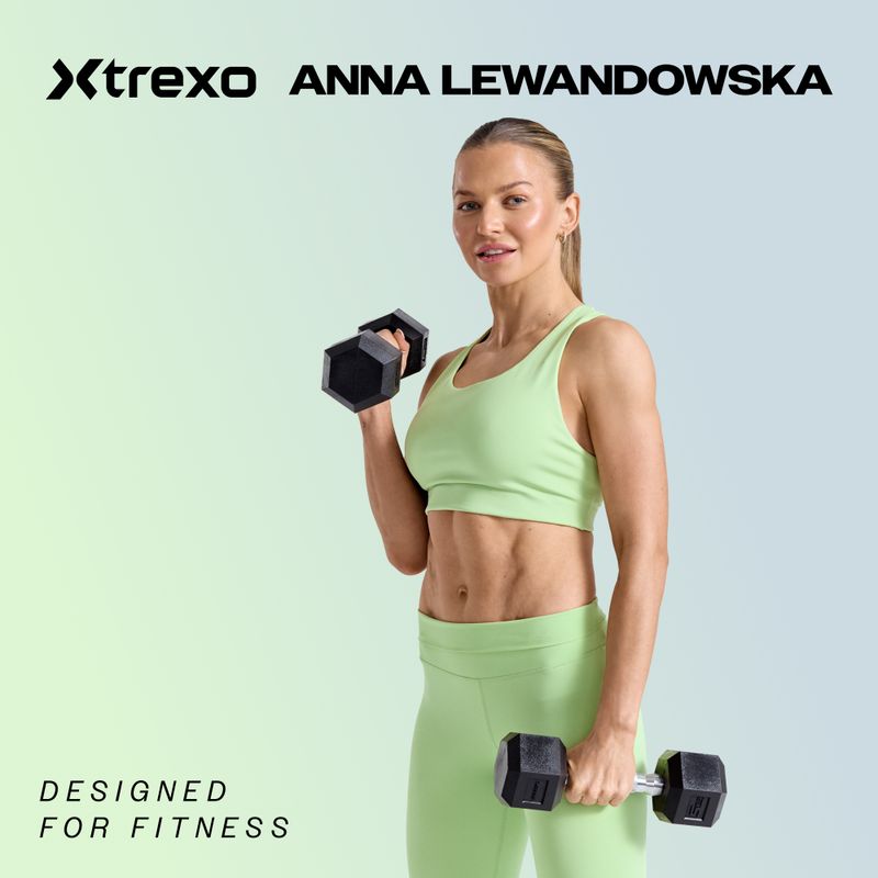 Hantel ogumowany XTREXO Hex 5 kg 2