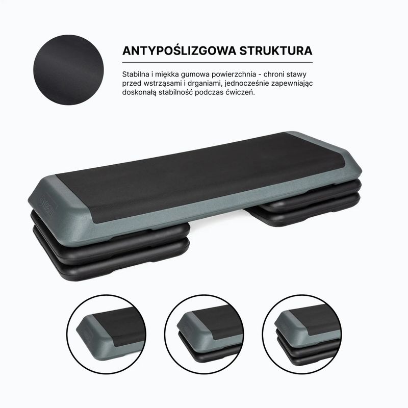 Step do aerobiku TREXO Aerobic max stability szary 4