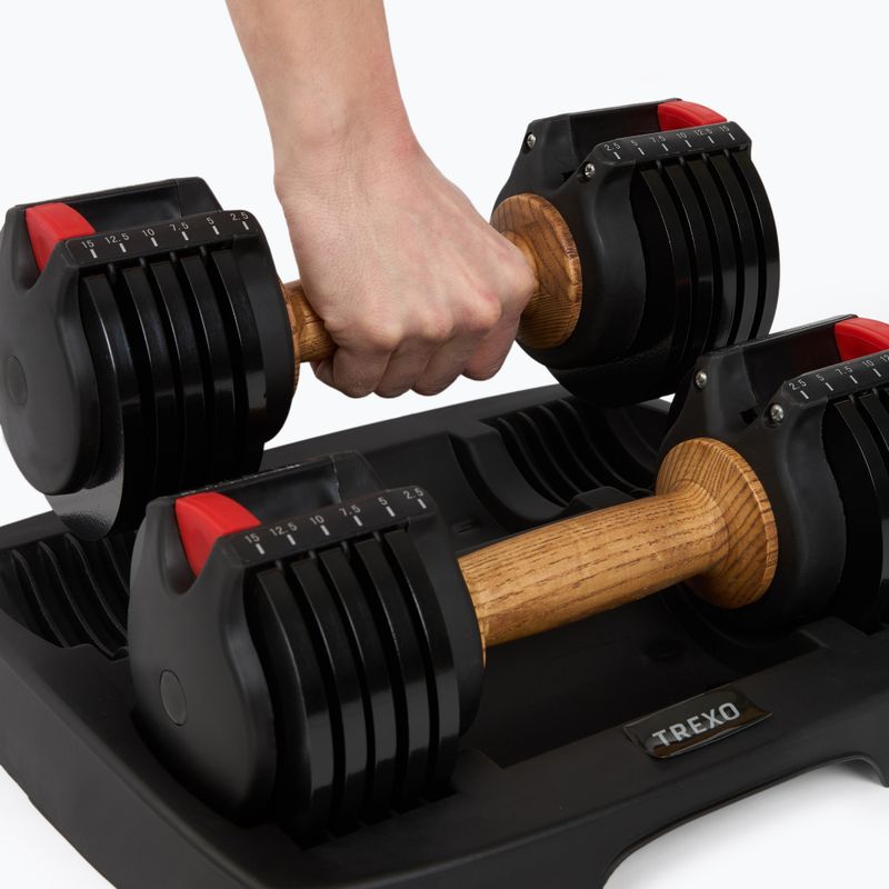 Zestaw hantli regulowanych XTREXO ADS15 2 x 6,8 kg czarny 9