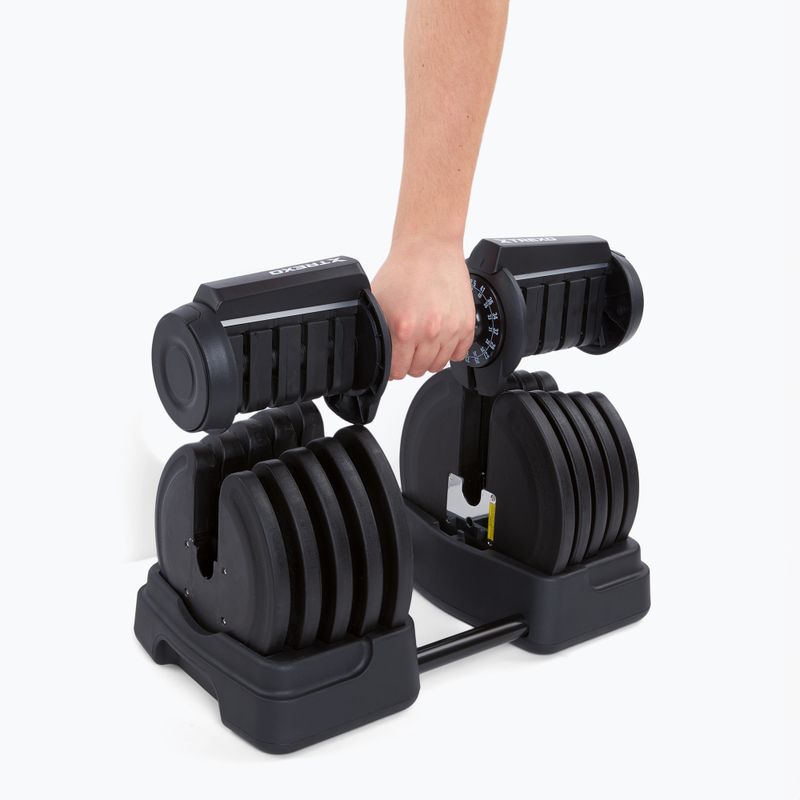 Hantel/sztanga 2w1 XTREXO TRX-ABD40 1-40 kg czarna/pomarańczowa 7