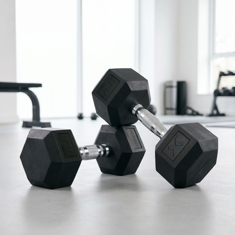 Hantel ogumowany XTREXO Hex 22.5 kg 3