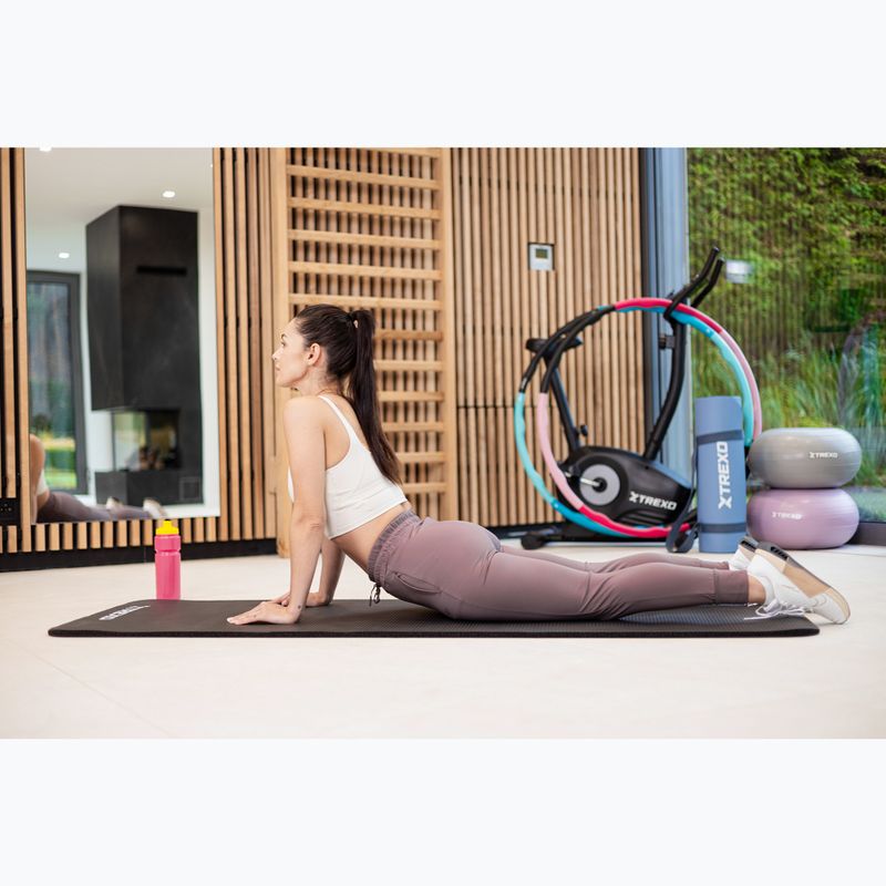 Mata do ćwiczeń XTREXO 15 mm z pasem czarny 4