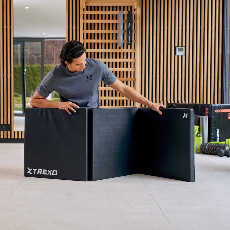 Materac gimnastyczny XTREXO składany 180 x 60 x 5 cm czarny 10